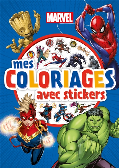 Marvel : mes coloriages avec des stickers
