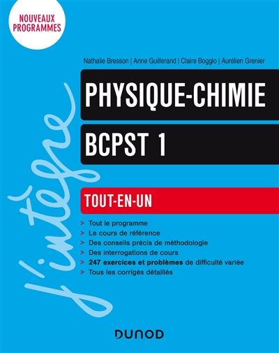 Physique chimie BCPST 1 : tout-en-un : nouveaux programmes