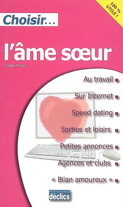 Choisir l'âme soeur : au travail, sur Internet, speed dating, sorties et loisirs, petites annonces, agences et clubs, bilan amoureux
