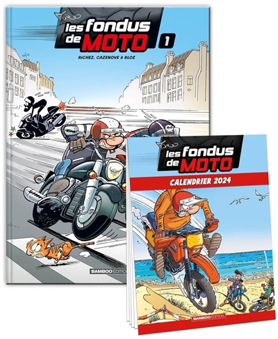 Richez, Hervé - Les fondus de moto : pack tome 1 + calendrier 2024