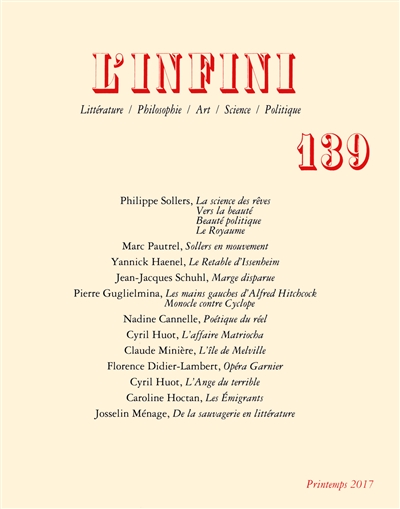 Infini (L'), n° 139