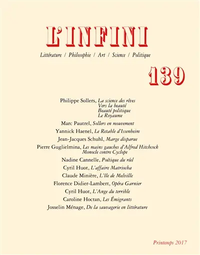 Infini (L'), n° 139
