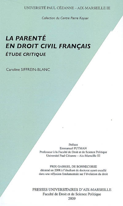 La parenté en droit civil français : étude critique