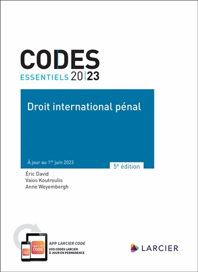Droit international pénal 2023