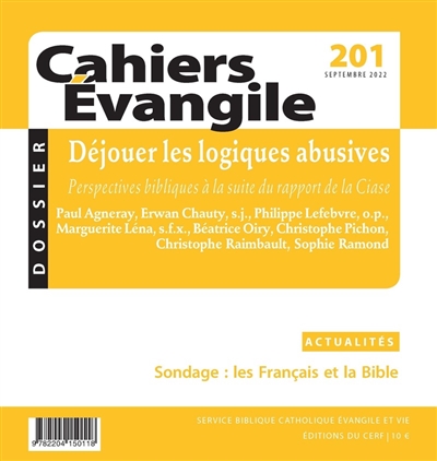 cahiers evangile, n° 201. déjouer les logiques abusives : perspectives bibliques à la suite du rapport de la ciase