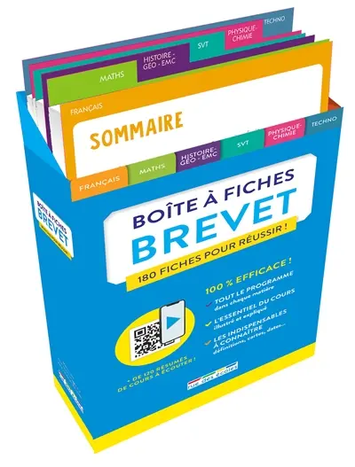 Boîte à fiches brevet : 180 fiches pour réussir !