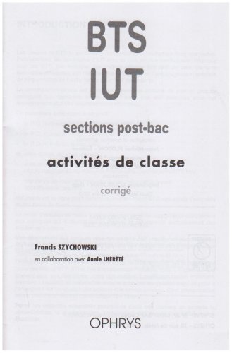 Anglais, BTS, IUT : activités de classe : corrigés