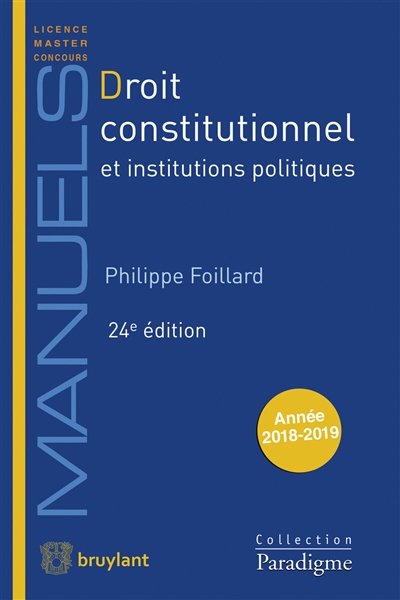 Droit constitutionnel et institutions politiques : année 2018-2019