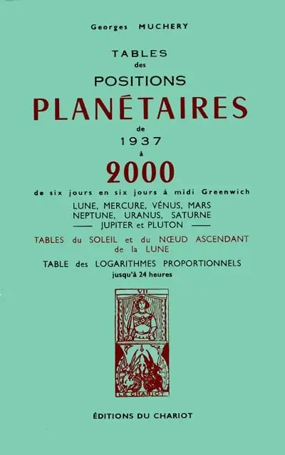 Tables des positions planétaires : 1937-2000