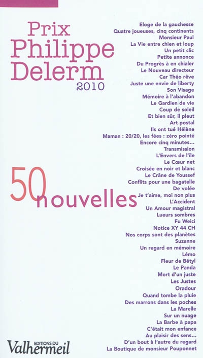 Prix Philippe Delerm 2010 : 50 nouvelles