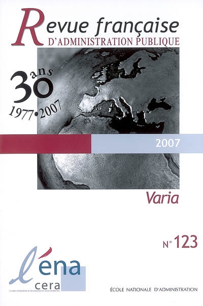 Revue française d'administration publique, n° 123. Varia