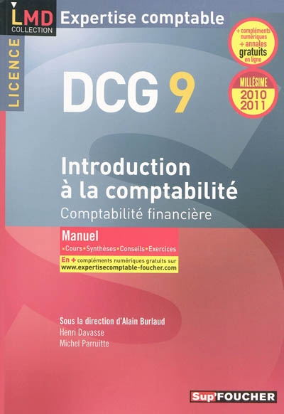 DCG 9 : introduction à la comptabilité : comptabilité financière