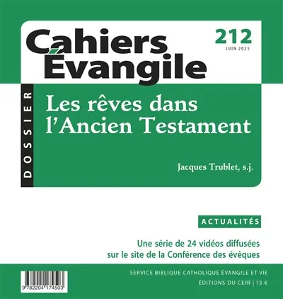 Cahiers Evangile, n° 212. Les rêves dans l'Ancien Testament