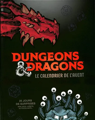Dungeons & dragons : le calendrier de l'Avent : 25 jours de surprises, mini-jeux, livrets, autocollants...