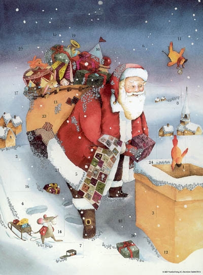 Le Père Noël sur le toit : calendrier de l'avent