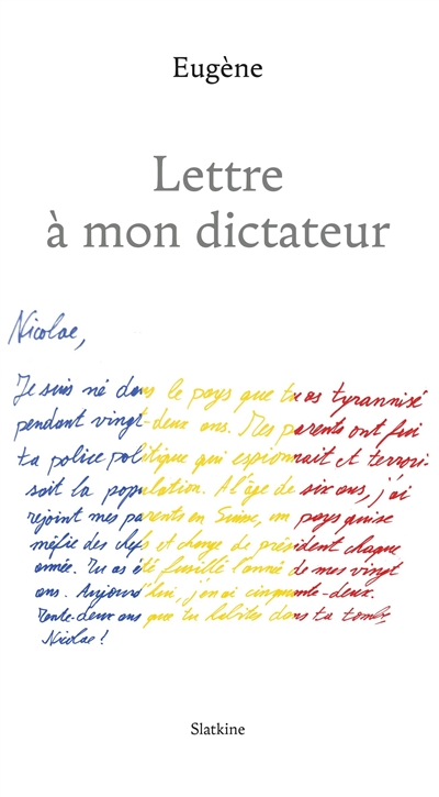 Lettre à mon dictateur