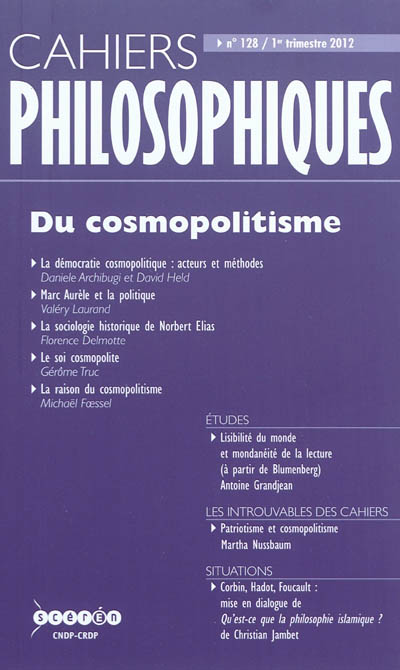 Cahiers philosophiques, n° 128. Du cosmopolitisme