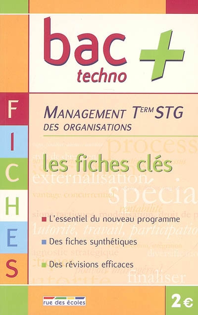 Management des organisations terminale STG : les fiches clés