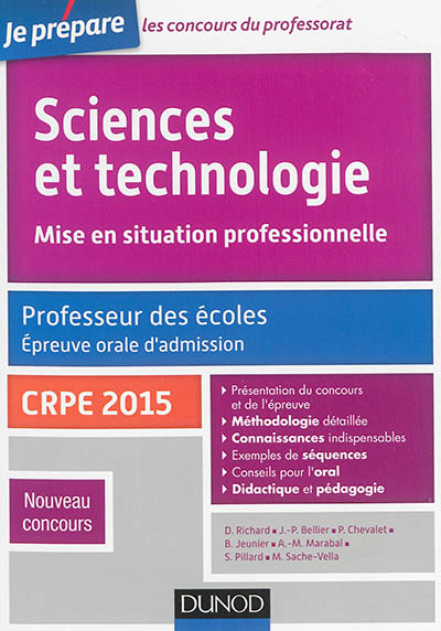 Sciences et technologie, mise en situation professionnelle : professeur des écoles, épreuve orale d'admission, CRPE 2015 : nouveau concours