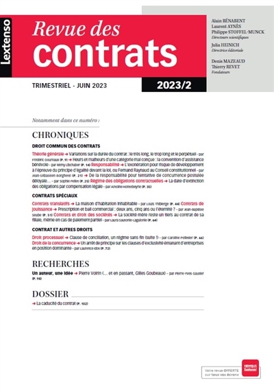 Revue des contrats, n° 2...