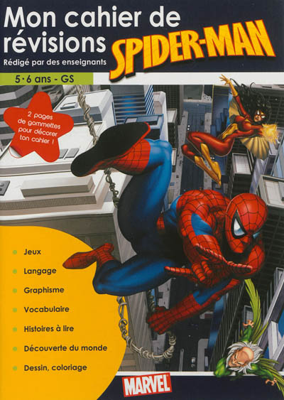 Mon cahier de révision Spider-Man : 5-6 ans, GS