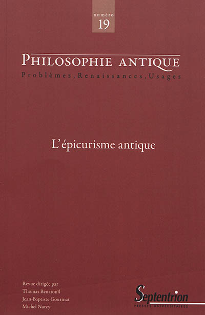 Philosophie antique, n° 19. L'épicurisme antique