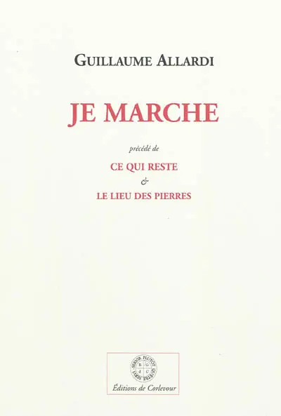 Je marche. Ce qui reste. Le lieu des pierres