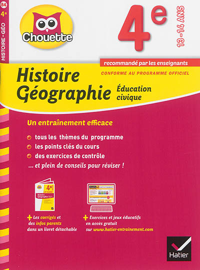 Histoire géographie, éducation civique 4e : 13-14 ans : conforme au programme officiel