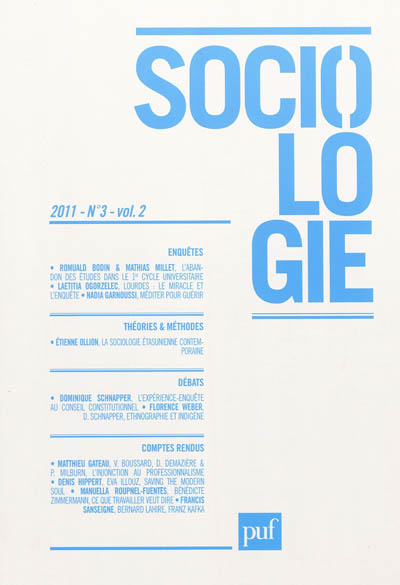 Sociologie, n° 3-2 (2011)