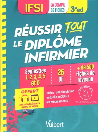 IFSI, la compil de fiches : réussir tout le diplôme infirmier : semestres 1, 2, 3, 4, 5 et 6, 26 UE, + de 500 fiches de révision IFSI, la compil de fiches : réussir tout le diplôme infirmier : semestres 1, 2, 3, 4, 5 et 6, 26 UE, + de 500 fiches de révision