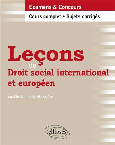 Leçons de droit social, international et européen