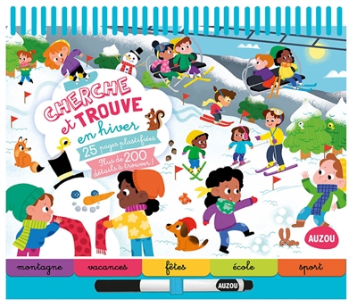 Cherche et trouve en hiver : 25 pages plastifiées : plus de 200 détails à trouver !