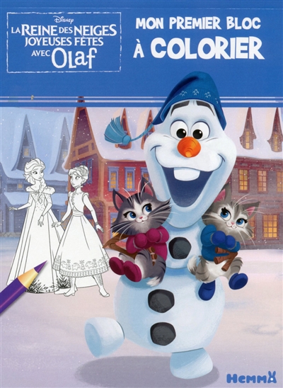 La reine des neiges : joyeuses fêtes avec Olaf : mon premier bloc à colorier