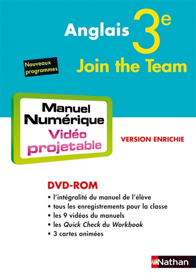 Join the team 3e : DVD ROM du manuel vidéoprojetable enrichi (2009)