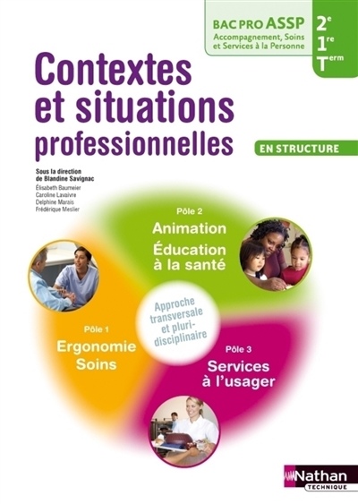 Contextes et situations professionnelles en structure : 2de, 1re, terminale bac pro ASSP, accompagnement, soins et services à la personne