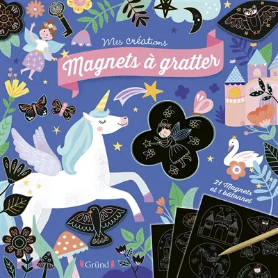 Magnets à gratter : licornes et féeries