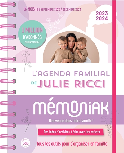 Agenda familial mensuel de Julie RIcci, Mémoniak septembre 2023-août 2024