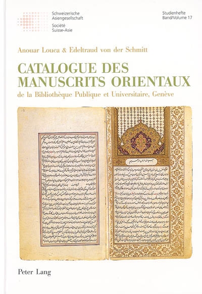 Catalogue des manuscrits orientaux de la bibliothèque publique et universitaire, Genève