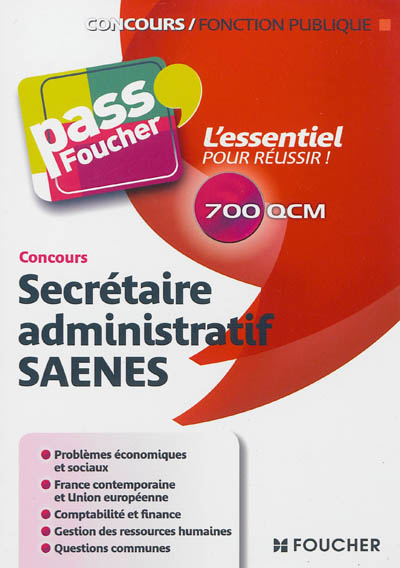 Concours secrétaire administratif, SAENES