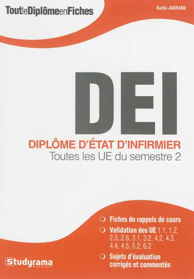 DEI, diplôme d'Etat d'infirmier : toutes les UE du semestre 2
