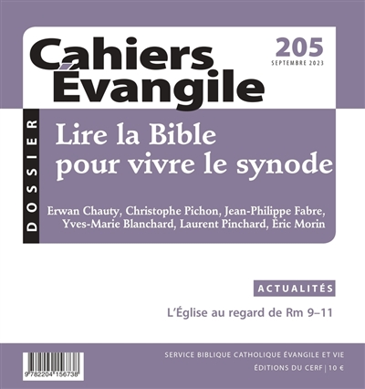 cahiers evangile, n° 205. lire la bible pour vivre le synode