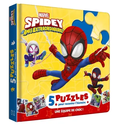 Spidey et ses amis extraordinaires : une équipe de choc ! : 5 puzzles pour raconter l'histoire