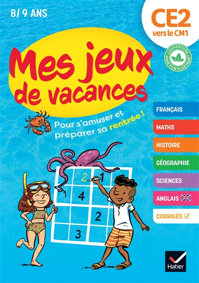 Mes jeux de vacances CE2 vers le CM1, 8-9 ans