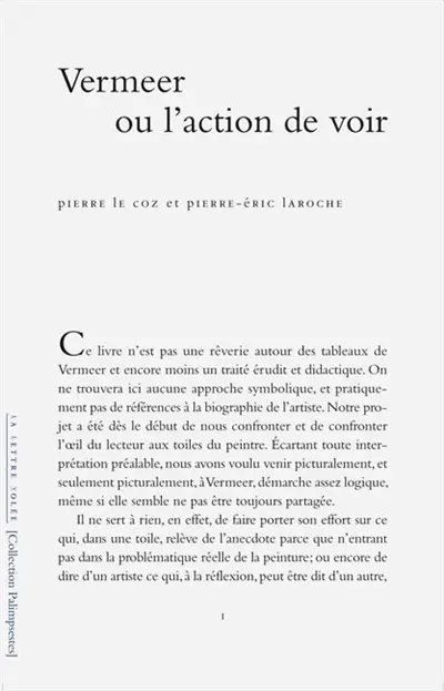 Vermeer ou L'action de voir