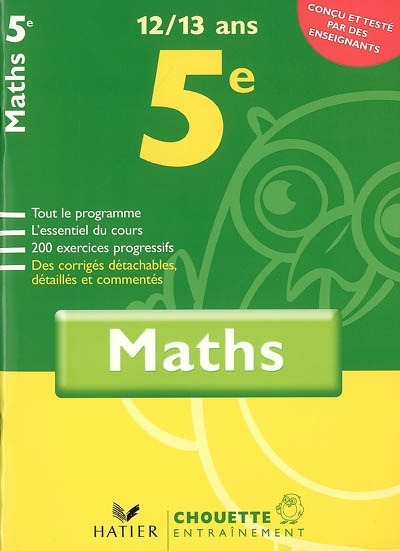 Mathématiques 5e, 12-13 ans