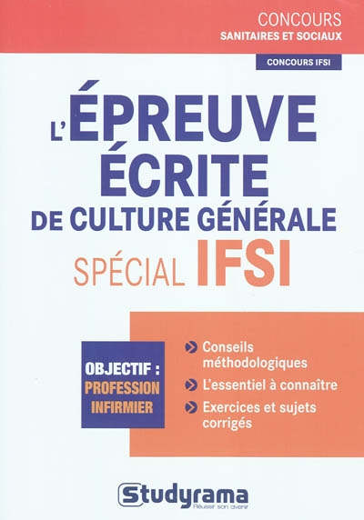 L'épreuve écrite de culture générale, spécial IFSI