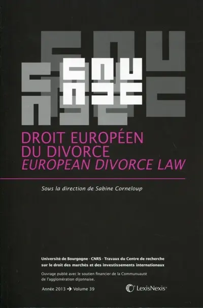 Droit européen du divorce. European divorce law