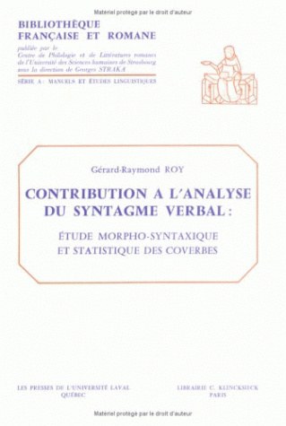 Contribution à l'analyse du syntagme verbal : Etude morpho-syntaxique et statistique des coverbes