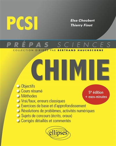 Chimie PCSI : nouveaux programmes
