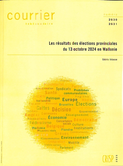 Courrier hebdomadaire, n° 2630-2631. Les résultats des élections provinciales du 13 octobre 2024 en Wallonie